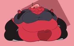 blob bloom_(filthyfourleaf) body_freckles female_only freckles huge_ass huge_belly huge_breasts hyper_belly immobile jeledraws massive_belly obese only_female overweight overweight_female pink_hair red_skin underboob