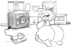 amy_rose anthro big_ass big_breasts black_and_white breasts bubble_butt female hedgehog huge_ass huge_breasts large_ass sega shanepr0d sketch sonic_(series) tagme thick_thighs wide_hips