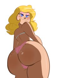 1girls blonde_hair blue_eyes bra bubble_ass bubble_butt celia_horn freckles freckles_on_ass jmd jmdoodle latby light-skinned_female looking_at_viewer looking_back looking_back_at_viewer looking_down looking_down_at_viewer pale-skinned_female panties perpetual_son pink_bra pink_eyeshadow pink_panties solo solo_female solo_focus thick_thighs underwear_only