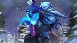 16:9 2boys 3d 3d_(artwork) animated anthro anthro_on_anthro ass aurelion_sol balls bear butt connivingrat dick dragon erection from_behind_position fur furry gay hi_res humanoid large_penis league_of_legends male male/male male_only male_penetrating male_penetrating_male muscular nude sex short_playtime size_difference snow sound sound_effects standing standing_sex tagme video volibear white_body white_fur