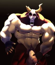 balls bara blush boner cow_ears cow_tail cum erection furry gay holding_penis horns male male_only minotaur minotaur_(the_legend_of_pipi) muscles muscular nhstonk nipple_piercing nipple_rings orgasm penis scar scars skull_head solo solo_male tail the_legend_of_pipi