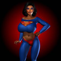 1girls 3d athletic athletic_female big_breasts brown_body brown_skin bust busty curvy danoshc dark-skinned_female dark_skin dc dc_comics female female_only hips hourglass_figure large_breasts legs lips long_hair lower_body mature mature_female navel original original_character solo superhero superheroine superheroinecentral superman_(series) superwoman thick_legs thick_thighs thighs toned toned_female upper_body voluptuous waist wide_hips