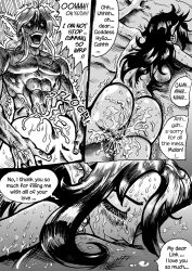 after_sex ass comic comic_page couple cum cum_in_pussy cum_inside english english_text greyscale human hylian link link_(ocarina_of_time) long_ears malon muscular_male ocarina_of_time pointy_ears saikyo3b sweat the_legend_of_zelda