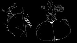 ass big_ass bottom_heavy cd hyper hyper_testicles pear_shaped rabbit rabbit_ears rabbit_tail robuttschei sitting_on_object sweat thick_thighs vib-ribbon vibri