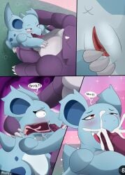 absurd_res alsoflick body_swap bodyswap comic cuddling egg egg_laying fellatio female gender_transformation generation_1_pokemon heart_swap hi_res male male/female nidoking nidorina nintendo oral page_8 penile pokemon pokemon_(species) pokemon_only sea sex transformation video_games water