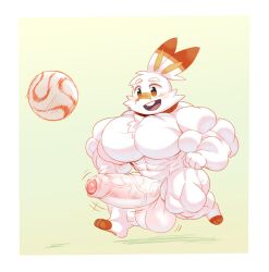 abs biceps crimsonrabbit furry gay hyper hyper_balls hyper_genitalia hyper_penis hyper_testicles male male_focus male_only muscle muscles muscular muscular_arms muscular_ass muscular_back muscular_legs muscular_male muscular_thighs nipples pecs pokemon scorbunny shortstack solo solo_male veins veiny_penis