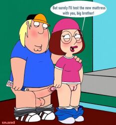 bedroom brother_and_sister chris_griffin family_guy imminent_sex incest meg_griffin pants_down penis uncensored vagina