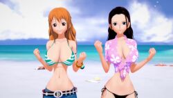 1boy 3d 3girls animated artist_request beach black_hair boobjob breasts completely_nude crown cum_in_pussy female footjob glasses koikatsu long_hair male mp4 nami nico_robin no_sound one_piece orange_hair perona pink_hair sex twintails umbrella vaginal_penetration video