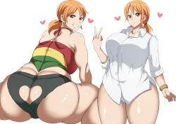 1girls 2022 ass ass_cleavage big_ass big_breasts breasts butt_crack dual_persona fat_ass_teen female female_only hole_in_shorts huge_ass huge_breasts huge_butt human long_hair minishorts nami_(one_piece) one_piece one_piece_film_strong_world orange_hair oryuto pre-timeskip pre_timeskip shorts shounen_jump solo solo_female standing tattoo teenager thick_thighs wide_hips