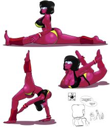 estella_comics garnet_(steven_universe) mannyestella mrestella steven_universe steven_universe_future stretching workout_clothes