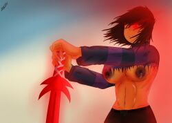 female frisk from glitchtale by adshtorm