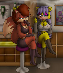 anthro big_breasts breasts cleavage female knownvortex looking_at_viewer necklace skimpy smoking sonic_(series) tail