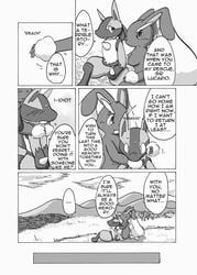 comic doujin female kurohane_karasu lopunny lucario male pokemon pokemon_(species) straight