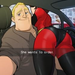 1boy 1boy1girl 1girls ass big_ass big_breasts big_butt breasts brown_hair busty canon_couple centinel303 curvaceous curvy disney elastigirl female female_focus he_wants_to_order helen_parr hips husband husband_and_wife large_ass large_breasts large_butt light-skinned_female light_skin lower_body meme milf mother mr._incredible_becoming_uncanny pixar robert_parr short_hair smooth_skin superheroine the_incredibles thick thick_legs thick_thighs thighs upper_body voluptuous wide_hips wife_and_husband