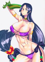 1girls big_breasts bikini blue_eyes breasts busty eyepatch_bikini fate/grand_order fate_(series) female female_only huge_breasts large_breasts long_hair minamoto_no_raikou_(fate/grand_order) minamoto_no_raikou_(swimsuit_lancer) octavius_dp solo swimsuit thick_thighs wide_hips