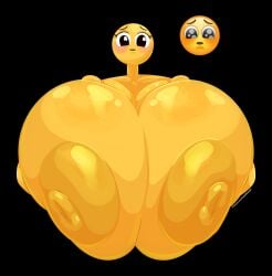 1girls 2d big_breasts black_background breast_press breast_squeeze breasts emoji emoji_(race) female female_only gigantic_breasts huge_breasts hyper hyper_breasts nude pleading solo solo_female tasteofchoklit thin_neck yellow-skinned_female yellow_body yellow_skin