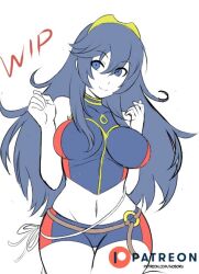 1girls alternate_costume bikini blue_bikini blue_hair blue_swimsuit breasts fire_emblem fire_emblem_awakening fire_emblem_cipher large_breasts lucina_(fire_emblem) lucina_(summer)_(fire_emblem) nintendo noboru_(pixiv_21804557) noboru_revista official_alternate_costume swimsuit work_in_progress