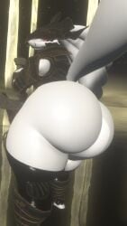 anthro armor ass big_ass bubble_butt canid canine canis clothed clothing elden_ring fagottini31 fromsoftware fur furry headgear helmet hi_res huge_ass huge_thighs maliketh_the_black_blade mammal red_eyes smile solo standing sword tail teeth thick_thighs thigh_highs video_games vrchat weapon white_body white_fur white_hair wide_hips wolf