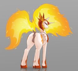 anatomically_correct_pussy animal_genitalia anus aquaticvibes ass female fire fire_tail friendship_is_magic from_behind my_little_pony pony puffy_anus pussy