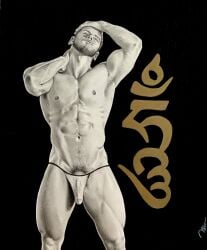 1boy big_bulge black_and_white boner brad_welch_art bulge caucasian caucasian_male erect_penis erection erection_under_underwear hard_on huge_bulge john_bronco_(real_person) male male_only muscles muscular muscular_male onlyfans_model posing real_person sketch solo solo_male uncolored