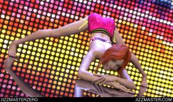 1girls 3d clothed female freckles jack-o_pose jackochallenge jizzmasterzero looking_at_viewer open_mouth red_hair reflection smile solo spread_legs