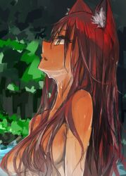 1girls big_breasts hair_covering_breasts kemonomimi lupusregina_beta overlord_(maruyama) tagme toro3 wet wolf_girl