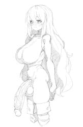 1futa balls big_balls big_breasts blush bottomless breasts choker clothed clothing flaccid futa_only futanari hololive hololive_indonesia huge_breasts huge_cock human long_hair makinakid monochrome moona_hoshinova partially_clothed penis side_view sketch solo standing thighhighs virtual_youtuber