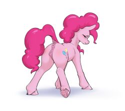 anatomically_correct_pussy animal_genitalia anus aquaticvibes ass female feral friendship_is_magic from_behind hooves my_little_pony pink_body pinkie_pie_(mlp) pony puffy_anus pussy raised_tail