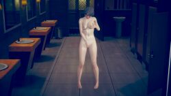 1girls 3d bathroom completely_nude dare effineffer embarrassed embarrassed_nude_female enf exhibitionism female female_only hotel masturbation nude pubic_hair ririka_(ryuu_ga_gotoku) ryuu_ga_gotoku short_hair small_breasts solo streaking