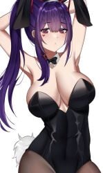 2girls akuma_nihmune ass big_ass big_breasts blue_hair breast_squish breasts breasts_grab bunny_costume bunny_ears bunny_tail female female_focus female_only indie_virtual_youtuber lulanoon marking_below_eyes nude nude_female purple_eyes purple_hair shampoo_bottle succubus tagme twitch twitter virtual_youtuber youtube youtuber