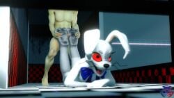 3d animated animatronic anthro bowtie bunny bunny_ears dirty_feet five_nights_at_freddy's five_nights_at_freddy's:_security_breach foot_fetish footjob furry human human_on_anthro lying_down lying_on_stomach music nude_male pawjob paws red_eyes rookieanimator210 sound tagme vanny_(fnaf) video watermark