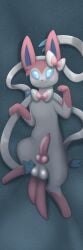 absurd_res accessory animal_genitalia animal_penis balls canid canine canine_penis colored digital_drawing_(artwork) digital_media_(artwork) eeveelution erection feral fur generation_6_pokemon genitals hair hair_accessory hair_ribbon hi_res knot looking_at_viewer male male_only male_sylveon mammal nintendo nude penis pokemon pokemon_(species) ribbons shaded signature simple_background smile solo sylveon video_games white_body white_fur