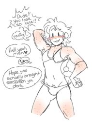 bikini blush bulge femboy hazeldrawsskin swimsuit