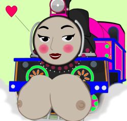 ashima_the_indian_engine big_breasts big_penis blush boobs breasts edit edited heart makeup nipples smile thelance thomas_and_friends train