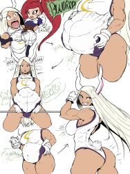 2girls abs after_vore aiba_manami ass_expansion ass_shot big_ass big_breasts bottle bunny_ears dark_skin digestion digestion_noises excercise female_only gloves la_brava_(my_hero_academia) leotard ltaf miruko multiple_girls muscles my_hero_academia open_mouth post_vore red_eyes red_hair rumi_usagiyama size_difference smug swallowed_whole swallowing sweat thick_thighs tomboy twintails vore weight_gain weights white_hair wide_hips