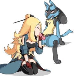 1boy 1girls 3_toes 5_fingers alternate_costume animal_genitalia animal_penis anthro b-intend balls blonde_hair blue_balls blue_body blue_fur bodily_fluids boots breasts canid canine canine_penis canis closed_eyes clothed clothing cynthia_(pokemon) digital_media_(artwork) drooling duo erection feet fellatio female female_human female_penetrated fingers footwear frown fur generation_4_pokemon genitals gloved_handjob glowing hair hand_on_penis handjob handjob_with_gloves hi_res human interspecies kneeling knot legwear lucario male male/female male_penetrating male_penetrating_female mammal nintendo official_alternate_costume open_mouth oral oral_penetration penetration penile penis pokemon pokemon_(species) pokemon_champion pokemon_masters pokephilia saliva saliva_on_penis sex simple_background spreading straight sygna_suit_cynthia sygna_suit_cynthia_(aura) teeth thigh_boots thigh_highs toes topwear video_games