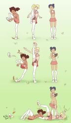 accidental_exposure amphibia anne_boonchuy asian_female black_hair blonde_female blonde_hair blue_hair blush brown_hair cheerleader clothing dark_skin disney disney_channel electronics embarrassed female female_only game_console handheld_game_console human marcy_wu mr.jellybeans nintendo_switch pale_skin panties pussy sasha_waybright simple_background smooth_skin sportswear taiwanese thai white_female