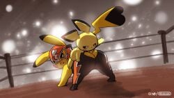 1boy 1girls 2d 2d_animation animated ass ass_cleavage blush butt_crack cosplay_pikachu furry joaoppereiraus kanna_(joaoppereiraus) leroy_(joaoppereiraus) pichu pikachu pikachu_libre pokémon_(species) pokemon pokemon_(species) slap spanking