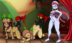 2boys 3girls big_breasts breast datwondoude doggy_style face_down_ass_up heart-shaped_pupils implied_sex masturbation mound_of_venus naked risky risky_boots sex shantae shantae:_half-genie_hero shantae_and_the_pirate's_curse shantae_and_the_seven_sirens tinkerbat wayforward