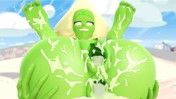 1girls after_anal after_sex after_vaginal anthro cum cum_in_ass cum_in_pussy cum_inside cum_on_feet feet female female_focus gaping gem_(species) green_skin hi_res highres jeggosfm peridot_(steven_universe) source_filmmaker steven_universe tagme