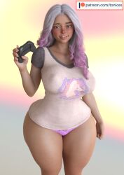 1girls artist_name big_ass big_breasts bottom_heavy breasts busty caucasian caucasian_female cleavage curvaceous curvy daphne_(tonices) daphne_rose egirl eyebrows eyelashes eyes female female_only girl hair hips hourglass_figure huge_ass huge_breasts human large_ass large_breasts legs light-skinned_female light_skin lips multicolored_hair nose original original_character pear_shaped_female pink_hair solo thick thick_legs thick_thighs thighs tonices upper_body voluptuous wide_hips