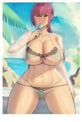 1girls 2022 beach bikini breasts cleavage e33 eating ethan69_(artist) fate/grand_order fate_(series) female female_only food glasses hips holding_object huge_breasts light-skinned_female light_skin long_hair looking_at_viewer outdoors popsicle purple_hair red_eyes scathach_(fate) scathach_skadi scathach_skadi_(swimsuit_ruler)_(fate) slim_waist thick_thighs thighs wide_hips