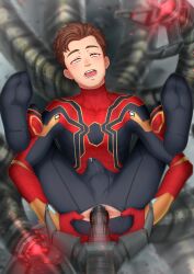 anal anal_insertion clothed dildo_in_ass doctor_octopus gay light-skinned_male light_skin male male/male male_only male_penetrated marvel marvel_cinematic_universe otto_octavius peter_parker spider-man spider-man:_no_way_home spider-man_(series) straight_hair suiton tentacle_on_male yaoi