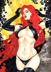 1girls 2017 big_breasts clone curvy curvy_female ed_benes_studio female female_only goblin_queen_(x-men) human human_only latex_gloves latex_thighhigh_boots latex_thong light-skinned_female light_skin long_hair looking_at_viewer madelyne_pryor mariah_benes marvel marvel_comics red_hair seductive_eyes seductive_look signature solo_female tagme voluptuous voluptuous_female x-men