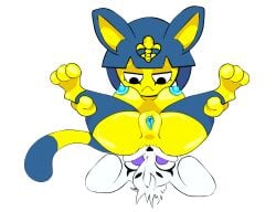 anal animal_crossing animated ankha ankha_(animal_crossing) anthro ass black_eyes blue_genitals breasts canid canine canis catgirl domestic_dog duo felid feline female female/female fur genitals kiara_(kiaradog) mammal nintendo nose_to_anus oral purple_eyes pussy rimming sex smurli video_games white_body white_fur yellow_body yellow_fur