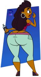 anne_maria_(tdi) ass_cleavage big_ass black_body black_hair blu3danny butt_crack panties thick_thighs total_drama:_revenge_of_the_island total_drama_island