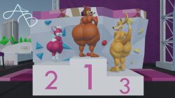 3boys 3d 3d_(artwork) anthro ass ass_bigger_than_head ass_comparison bandicoot big_ass big_butt blender butt chip chip_(sonic) crash_(series) crash_bandicoot crossover fur furry furry_male furry_only gay huge_ass kangaroo kao_(kao_the_kangaroo) kao_the_kangaroo male male_only number olympics presenting presenting_hindquarters ranking signature sonic_(series) video_games yaoi