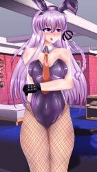 blush bunnysuit danganronpa danganronpa:_trigger_happy_havoc female female_only gloves holding_arm insanity_(artist) kirigiri_kyouko looking_away smooth_skin solo_female