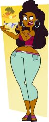 anne_maria_(tdi) big_ass big_breasts black_body black_hair blu3danny cum panties thick_thighs total_drama:_revenge_of_the_island total_drama_island