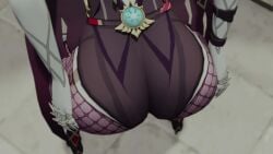 1girls 3d animated ass ass_focus ass_shake boots elbow_gloves female fishnet_pantyhose from_above from_behind from_below genshin_impact gloves habit huge_ass kishi leotard nun nun_habit pantyhose rosaria_(genshin_impact) solo thick_thighs video webm